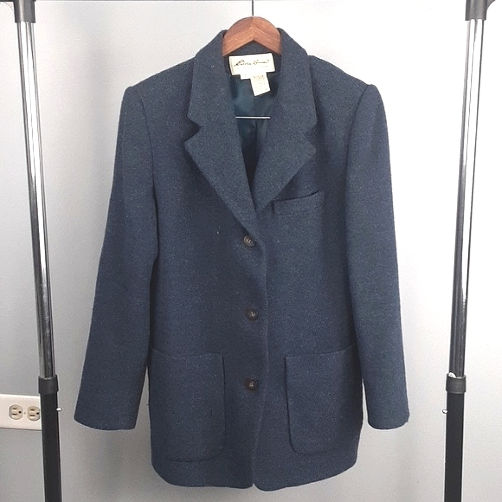 Eddie Bauer Vintage Wool Blue Blazer Jacket